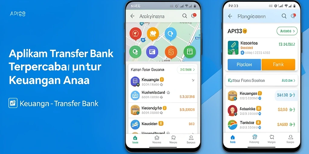 Tampilan utama API33 dengan fitur Transfer Bank yang intuitif.