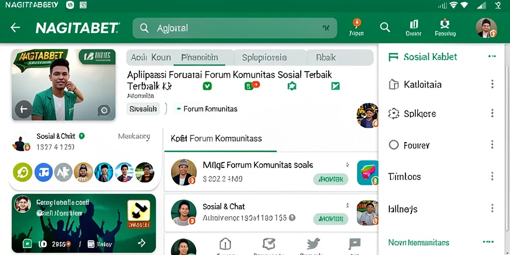 Antarmuka NAGITABET menampilkan forum komunitas yang interaktif.
