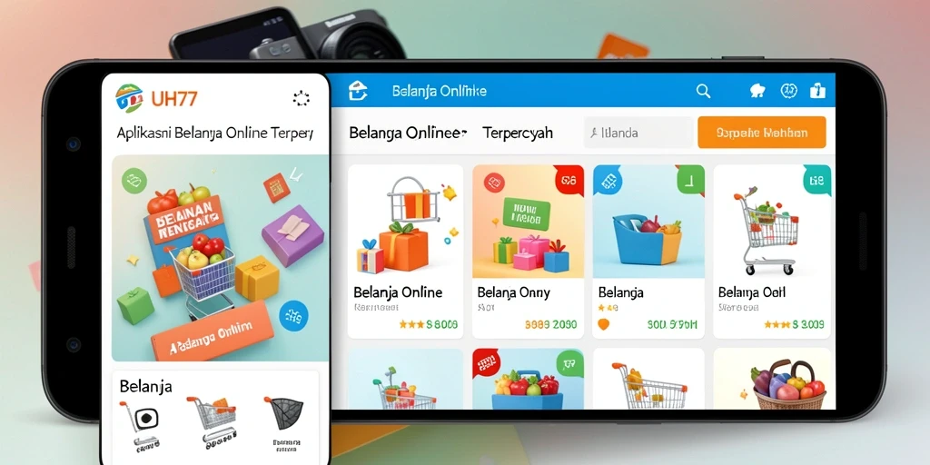 Tampilan antarmuka UH77 yang modern dan intuitif untuk Belanja Online.